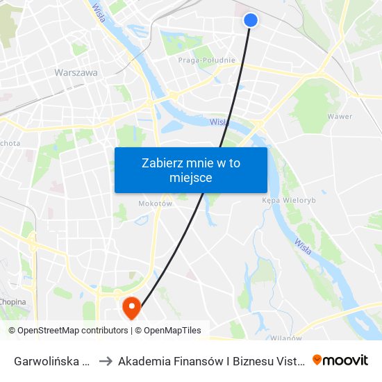 Garwolińska 02 to Akademia Finansów I Biznesu Vistula map