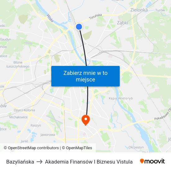 Bazyliańska 04 to Akademia Finansów I Biznesu Vistula map