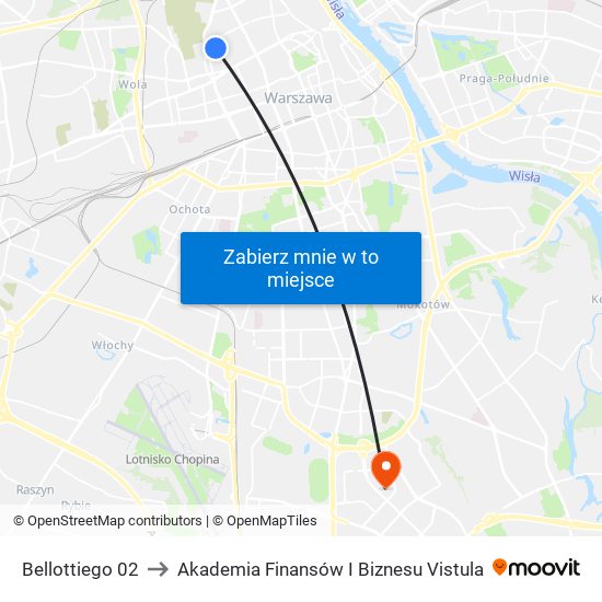 Bellottiego 02 to Akademia Finansów I Biznesu Vistula map