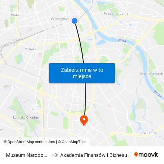 Muzeum Narodowe 01 to Akademia Finansów I Biznesu Vistula map