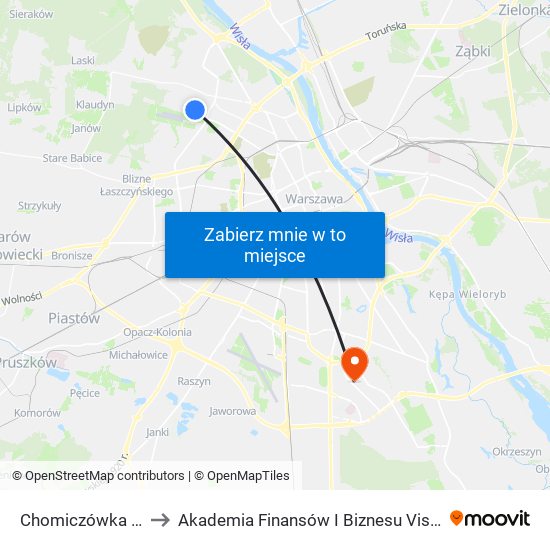 Chomiczówka 03 to Akademia Finansów I Biznesu Vistula map