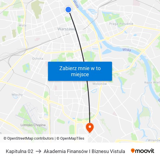 Kapitulna 02 to Akademia Finansów I Biznesu Vistula map