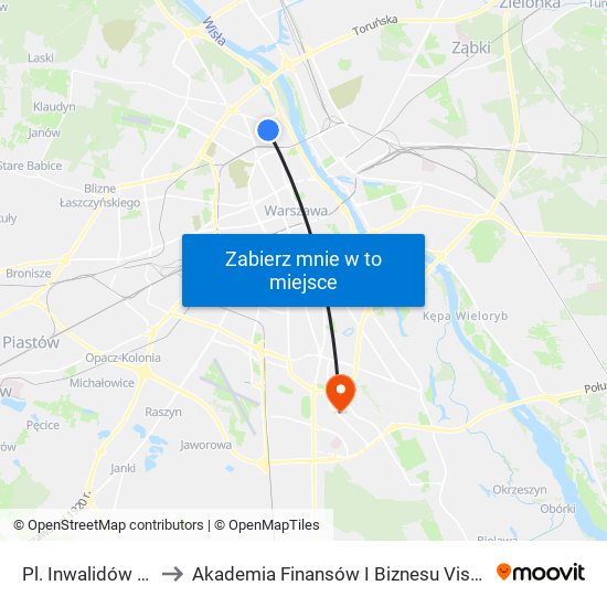 Pl. Inwalidów 02 to Akademia Finansów I Biznesu Vistula map