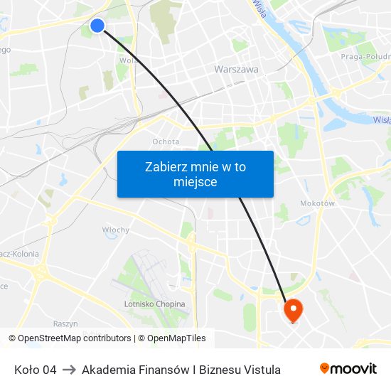 Koło 04 to Akademia Finansów I Biznesu Vistula map