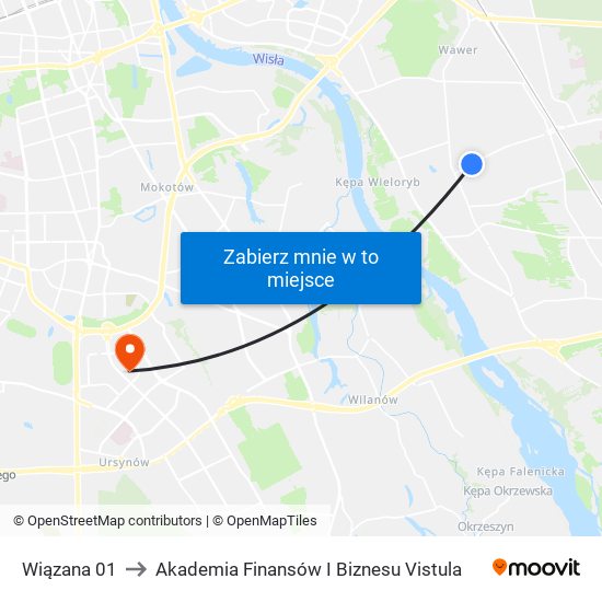 Wiązana 01 to Akademia Finansów I Biznesu Vistula map