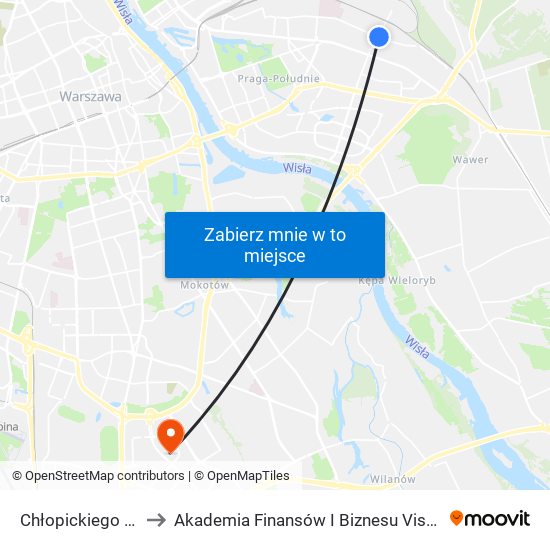 Chłopickiego 04 to Akademia Finansów I Biznesu Vistula map