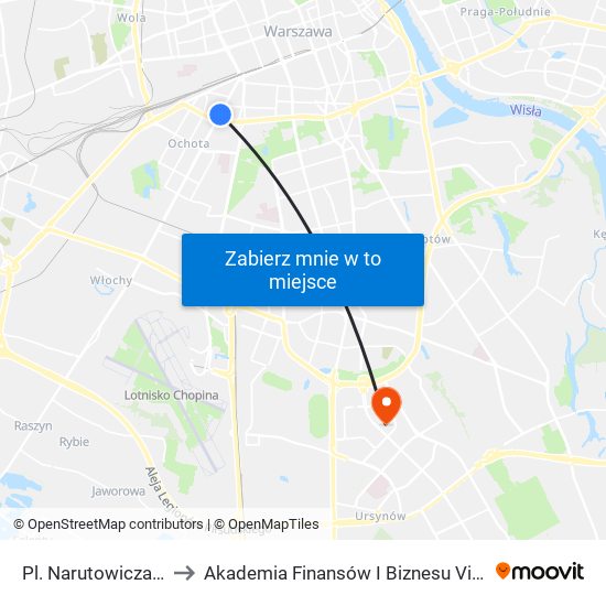 Pl. Narutowicza 16 to Akademia Finansów I Biznesu Vistula map