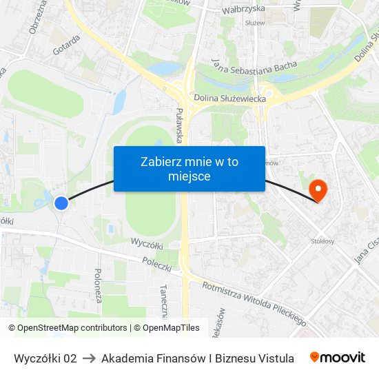 Wyczółki 02 to Akademia Finansów I Biznesu Vistula map