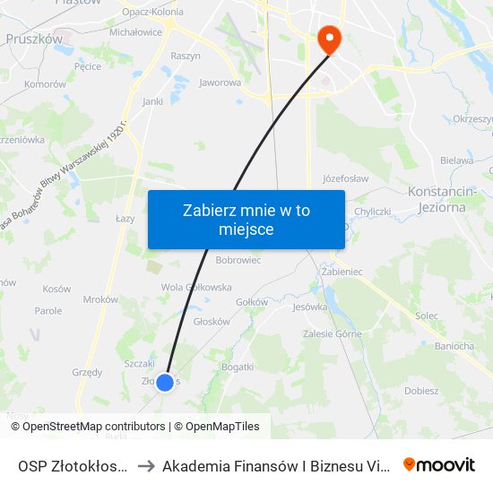 OSP Złotokłos to Akademia Finansów I Biznesu Vistula map