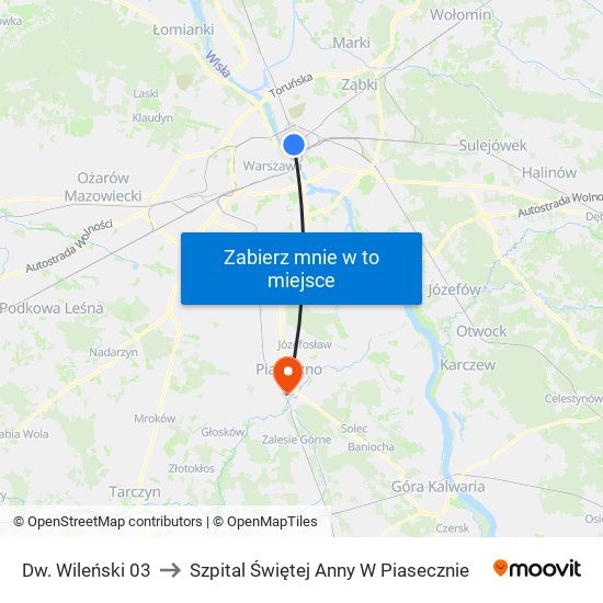 Dw. Wileński 03 to Szpital Świętej Anny W Piasecznie map