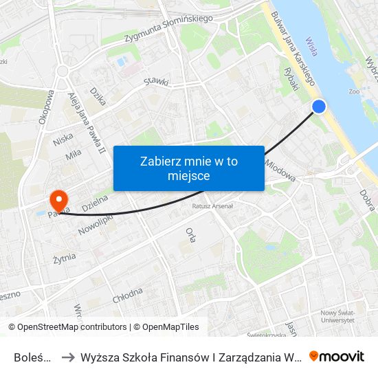 Boleść to Wyższa Szkoła Finansów I Zarządzania W Warszawie map