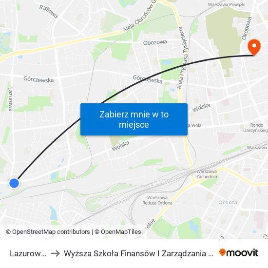 Lazurowa 01 to Wyższa Szkoła Finansów I Zarządzania W Warszawie map