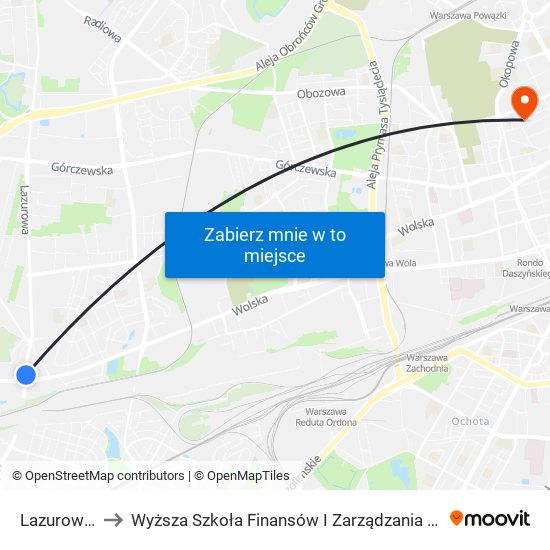 Lazurowa 04 to Wyższa Szkoła Finansów I Zarządzania W Warszawie map