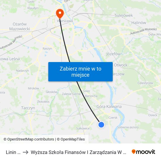 Linin 01 to Wyższa Szkoła Finansów I Zarządzania W Warszawie map