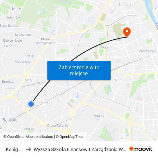 Keniga 01 to Wyższa Szkoła Finansów I Zarządzania W Warszawie map