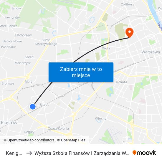 Keniga 04 to Wyższa Szkoła Finansów I Zarządzania W Warszawie map