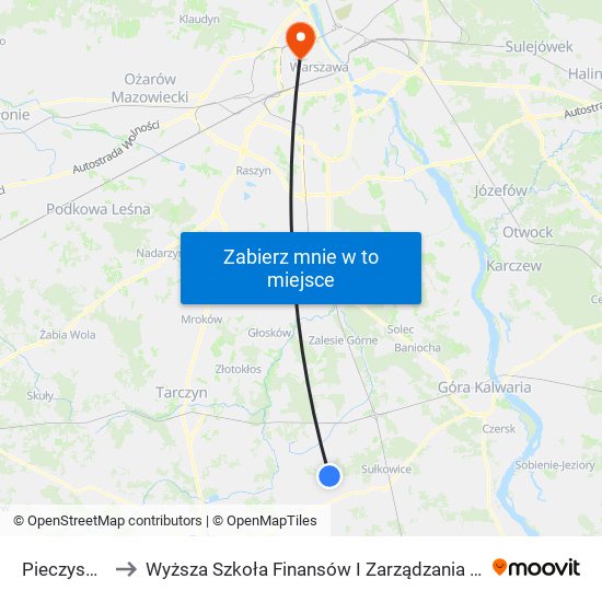 Pieczyska 01 to Wyższa Szkoła Finansów I Zarządzania W Warszawie map