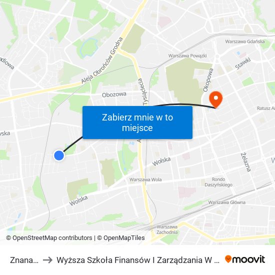 Znana 02 to Wyższa Szkoła Finansów I Zarządzania W Warszawie map