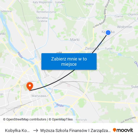 Kobyłka Kościół to Wyższa Szkoła Finansów I Zarządzania W Warszawie map