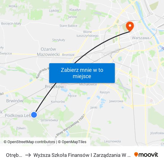 Otrębusy to Wyższa Szkoła Finansów I Zarządzania W Warszawie map