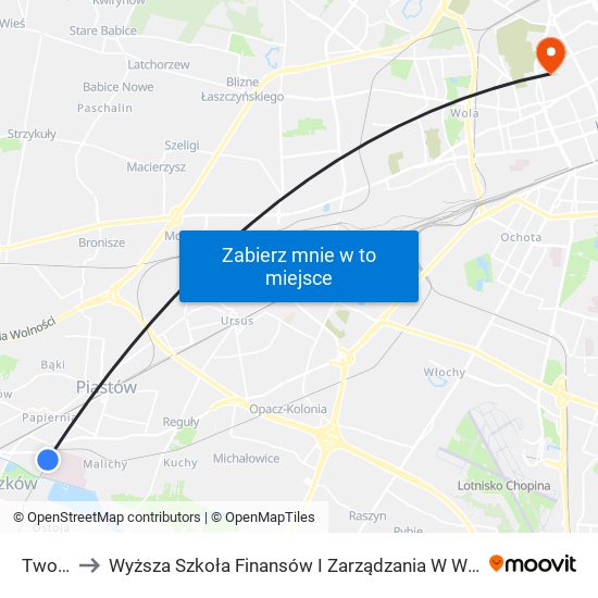 Tworki to Wyższa Szkoła Finansów I Zarządzania W Warszawie map