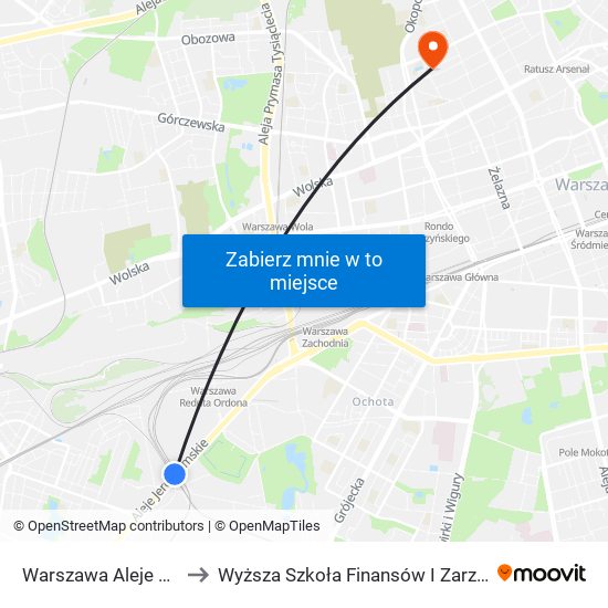 Warszawa Aleje Jerozolimskie to Wyższa Szkoła Finansów I Zarządzania W Warszawie map