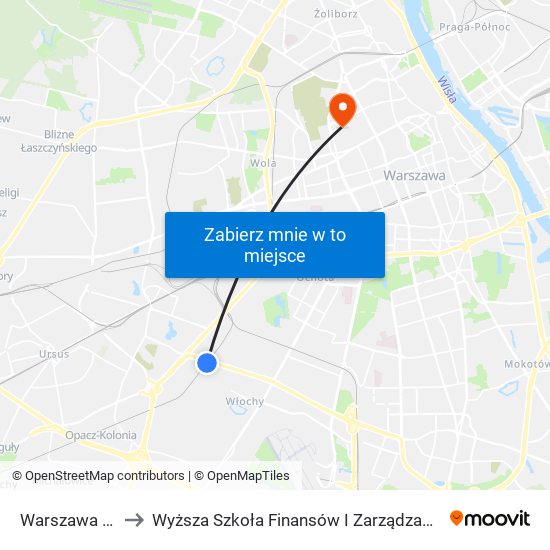 Warszawa Raków to Wyższa Szkoła Finansów I Zarządzania W Warszawie map