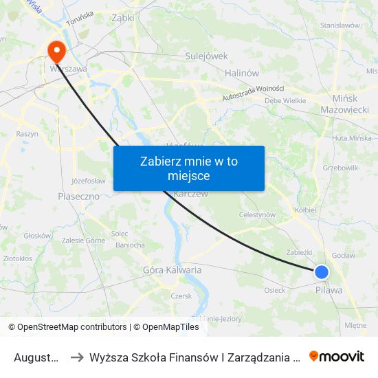 Augustówka to Wyższa Szkoła Finansów I Zarządzania W Warszawie map