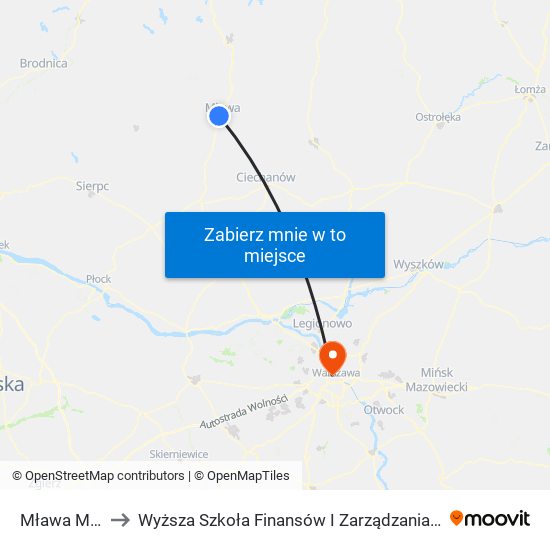 Mława Miasto to Wyższa Szkoła Finansów I Zarządzania W Warszawie map