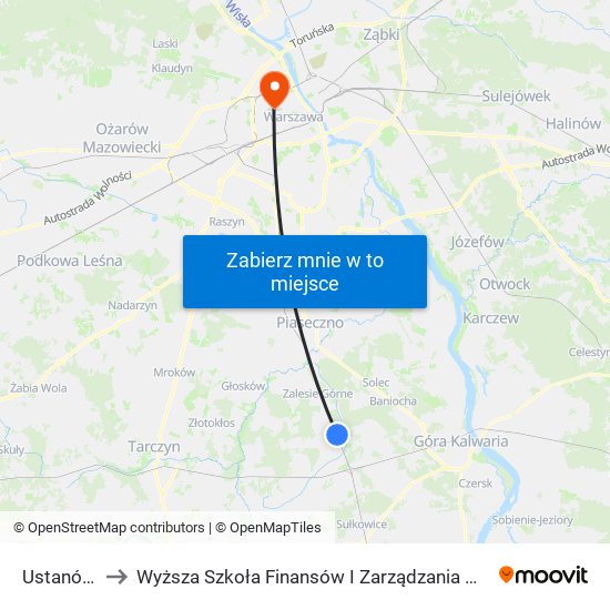 Ustanówek to Wyższa Szkoła Finansów I Zarządzania W Warszawie map