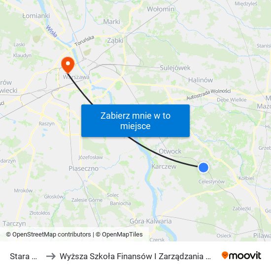 Stara Wieś to Wyższa Szkoła Finansów I Zarządzania W Warszawie map