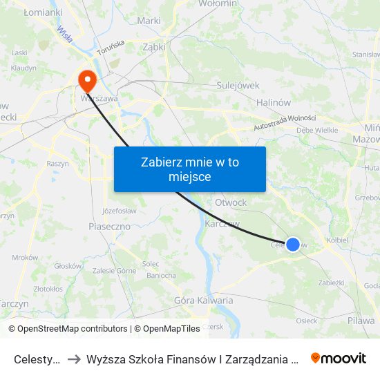 Celestynów to Wyższa Szkoła Finansów I Zarządzania W Warszawie map