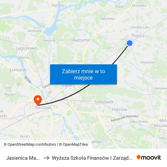 Jasienica Mazowiecka to Wyższa Szkoła Finansów I Zarządzania W Warszawie map