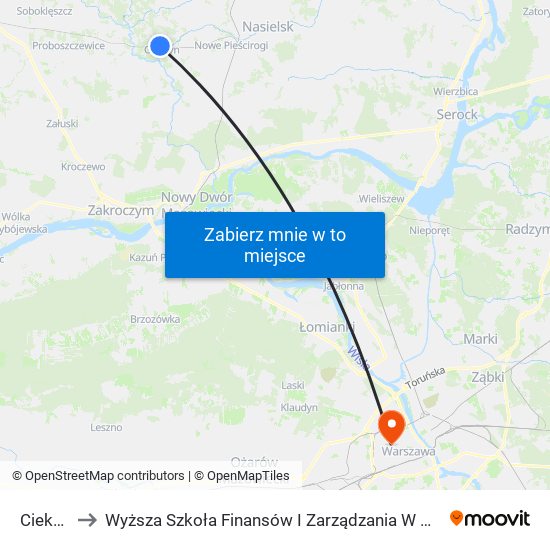 Cieksyn to Wyższa Szkoła Finansów I Zarządzania W Warszawie map