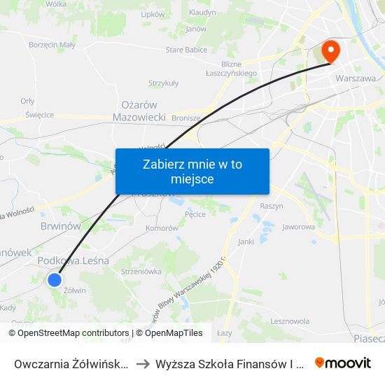 Owczarnia Żółwińska / Kazimierzowska to Wyższa Szkoła Finansów I Zarządzania W Warszawie map