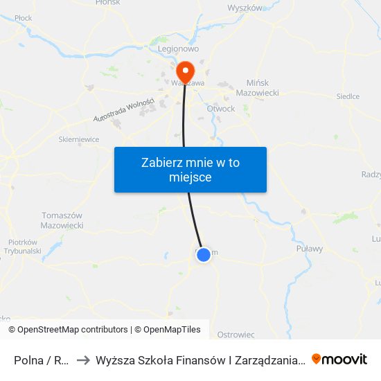 Polna / Równa to Wyższa Szkoła Finansów I Zarządzania W Warszawie map