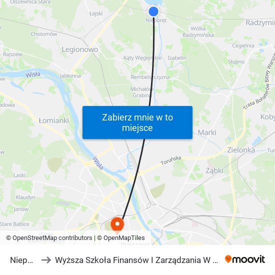 Nieporęt to Wyższa Szkoła Finansów I Zarządzania W Warszawie map