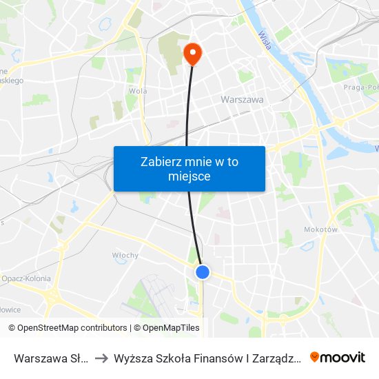 Warszawa Służewiec to Wyższa Szkoła Finansów I Zarządzania W Warszawie map