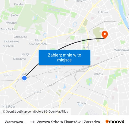 Warszawa Gołąbki to Wyższa Szkoła Finansów I Zarządzania W Warszawie map