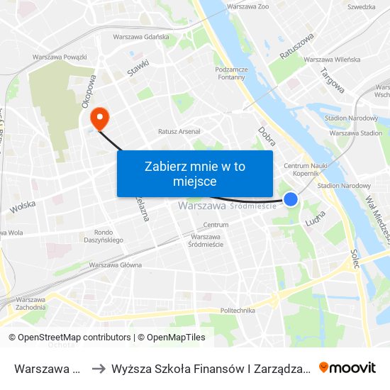 Warszawa Powiśle to Wyższa Szkoła Finansów I Zarządzania W Warszawie map