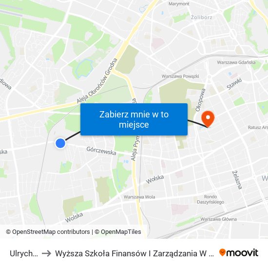 Ulrychów to Wyższa Szkoła Finansów I Zarządzania W Warszawie map