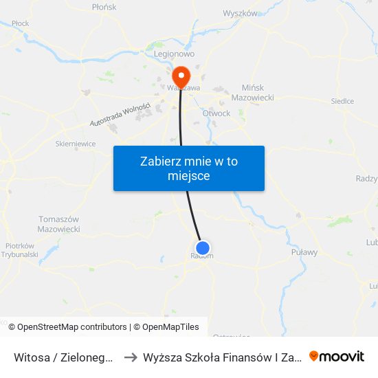 Witosa / Zielonego Sztandaru (Nż) to Wyższa Szkoła Finansów I Zarządzania W Warszawie map