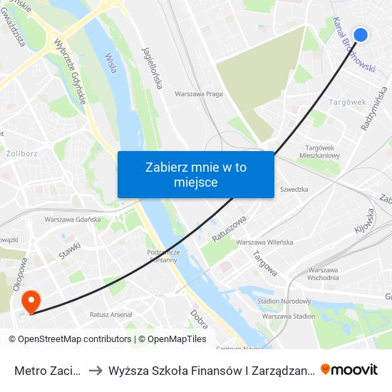 Metro Zacisze 01 to Wyższa Szkoła Finansów I Zarządzania W Warszawie map