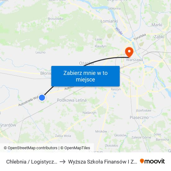 Chlebnia / Logistyczna / Raben 01 (Nż) to Wyższa Szkoła Finansów I Zarządzania W Warszawie map