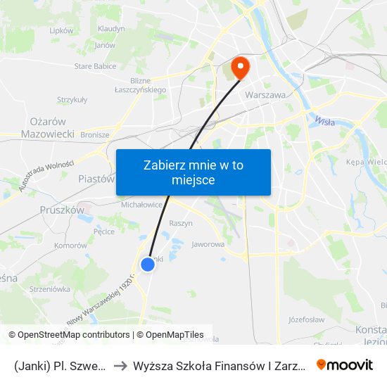 (Janki) Pl. Szwedzki 02 (Nż) to Wyższa Szkoła Finansów I Zarządzania W Warszawie map