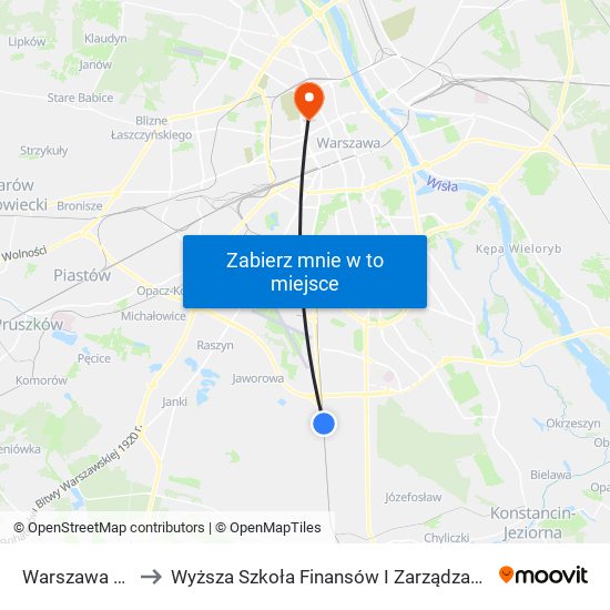 Warszawa Dawidy to Wyższa Szkoła Finansów I Zarządzania W Warszawie map