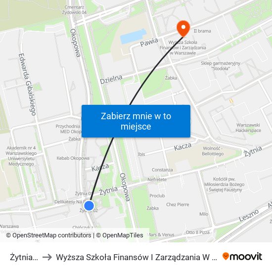 Żytnia 02 to Wyższa Szkoła Finansów I Zarządzania W Warszawie map