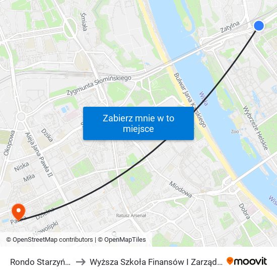 Rondo Starzyńskiego 08 to Wyższa Szkoła Finansów I Zarządzania W Warszawie map