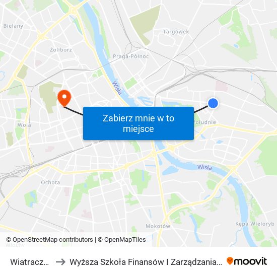 Wiatraczna 04 to Wyższa Szkoła Finansów I Zarządzania W Warszawie map