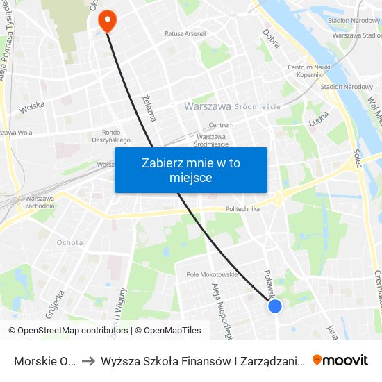 Morskie Oko 04 to Wyższa Szkoła Finansów I Zarządzania W Warszawie map